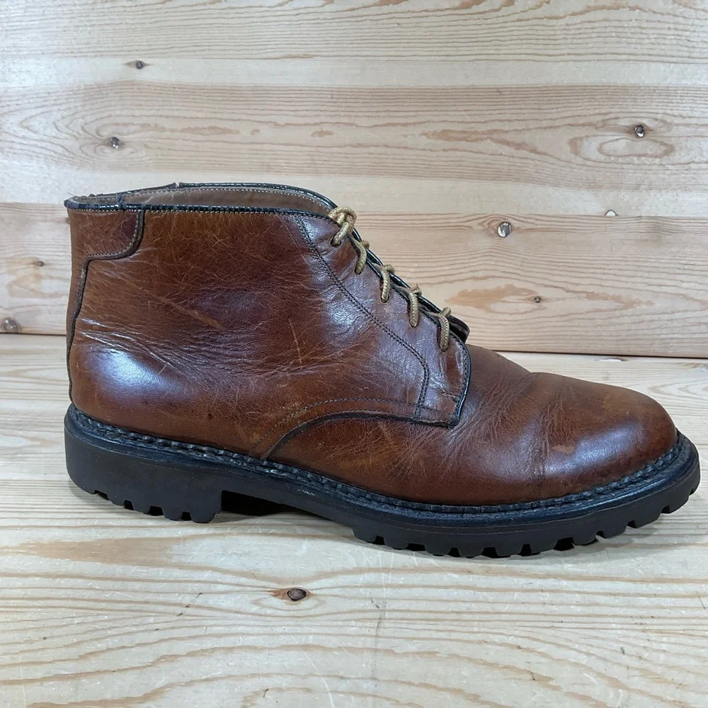 Beacon Hill Classics Leather Chukka Men’s 10 Brown Ankle Boot Lace Up